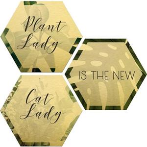 Wall-Art Aluminium-dibondprint Plantlady is the new Catlady Afmeting (B / H): 25/22 cm (set)