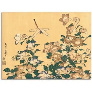 Artland Artprint Chinese Campanula en libelle als artprint op linnen, muursticker of poster in verschillende maten