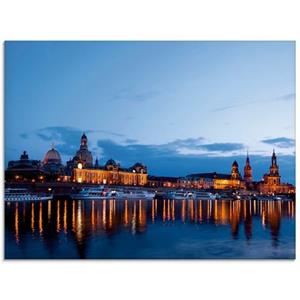 Artland Glasbild "Dresden Silhouette blaue Stunde", Deutschland, (1 St.)