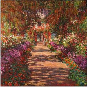 Artland Artprint Weg in Monets tuin in Giverny. 1902 als artprint van aluminium, artprint op linnen, muursticker of poster in verschillende maten