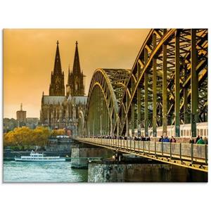 Artland Glasbild "Kölner Dom mit Hohenzollernbrücke", Deutschland, (1 St.)