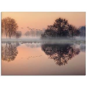 Artland Print op glas Vroege ochtend aan het meer.... in verschillende maten