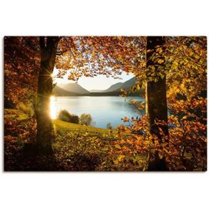 Artland Artprint Herfst aan de Sylvensteinsee als artprint van aluminium, artprint op linnen, muursticker of poster in verschillende maten