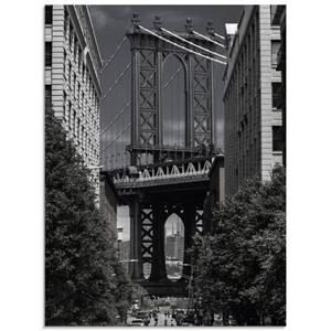 Artland Print op glas New York Manhattan Bridge in verschillende maten