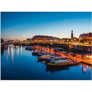 Artland Artprint Hamburg Havenpanorama met Michel als artprint van aluminium, artprint op linnen, muursticker of poster in verschillende maten