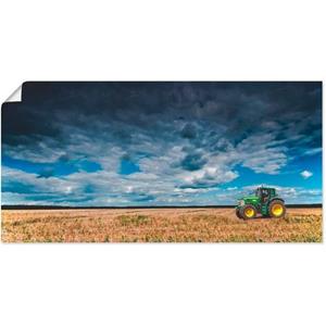 Artland Artprint Tractor landschapsfotografie als artprint op linnen, muursticker of poster in verschillende maten