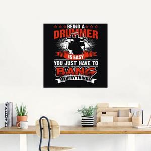 Artland Artprint Grappige quote voor drummers als artprint van aluminium, artprint op linnen, muursticker of poster in verschillende maten