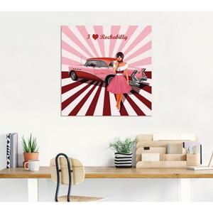 Artland Artprint Ik hou van rockabilly als artprint van aluminium, artprint op linnen, muursticker of poster in verschillende maten