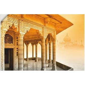 Artland Artprint Fort Agra met Taj Mahal als artprint van aluminium, artprint op linnen, muursticker of poster in verschillende maten