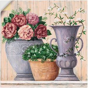 Artland Wandbild "Antike Blumen hell", Vasen & Töpfe, (1 St.), als Alubild, Leinwandbild, Wandaufkleber oder Poster in versch. Größen