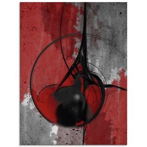 Artland Print op glas Abstract in rood en zwart in verschillende maten