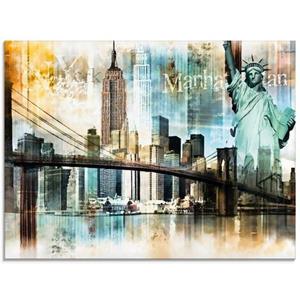 Artland Print op glas New York skyline abstracte collage in verschillende maten