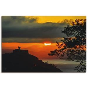 Artland Artprint Zonsondergang San Sebastian Donostia als artprint van aluminium, artprint op linnen, muursticker of poster in verschillende maten