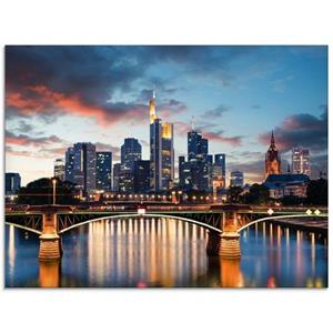 Artland Print op glas Frankfurt am Main Skyline II in verschillende maten