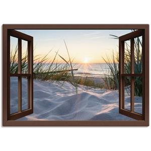 Artland Artprint Oostzeestrand door het raam als artprint van aluminium, artprint op linnen, muursticker of poster in verschillende maten