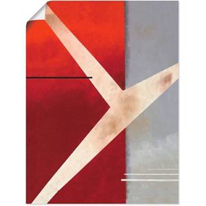 Artland Artprint Abstract in rood/grijs als artprint van aluminium, artprint op linnen, muursticker of poster in verschillende maten