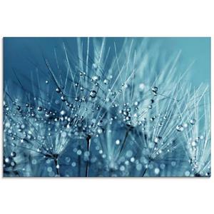 Artland Glasbild "Blaue glitzernde Pusteblume", Blumen, (1 St.)