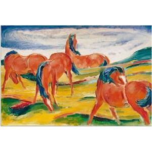 Artland Artprint Grazende paarden III. 1910 als artprint van aluminium, artprint op linnen, muursticker of poster in verschillende maten