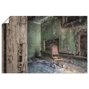 Artland Artprint Lost Place - eenzame stoel als artprint van aluminium, artprint op linnen, muursticker of poster in verschillende maten