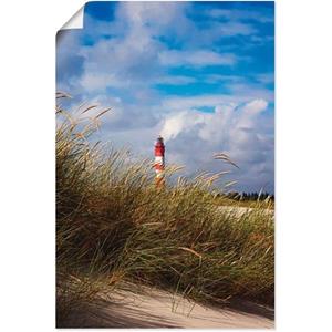 Artland Artprint Zomerimpressie vuurtoren Amrum als artprint van aluminium, artprint op linnen, muursticker of poster in verschillende maten