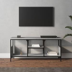 VidaXL Tv-meubel 100x35x45 cm bewerkt hout en ijzer grijs sonoma eiken