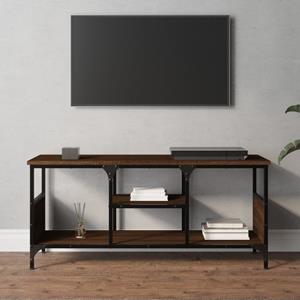 VidaXL Tv-meubel 100x35x45 cm bewerkt hout en ijzer bruineikenkleurig