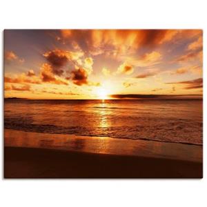 Artland Artprint Mooie zonsondergang strand als artprint van aluminium, artprint op linnen, muursticker of poster in verschillende maten