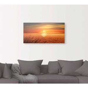 Artland Artprint Zonsondergang boven de zee als artprint op linnen, muursticker of poster in verschillende maten