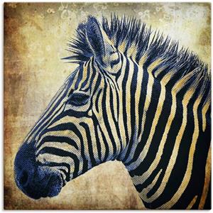 Artland Artprint Zebra portret PopArt als artprint van aluminium, artprint op linnen, muursticker of poster in verschillende maten