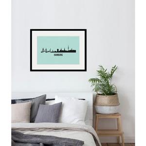 Queence Wanddecoratie Hamburg Skyline (1 stuk)