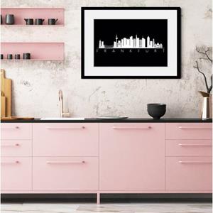 Queence Wanddecoratie Frankfurt skyline BLACK (1 stuk)