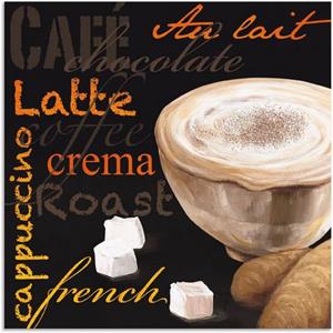 Artland Artprint Cappuccino - koffie als artprint van aluminium, artprint op linnen, muursticker of poster in verschillende maten