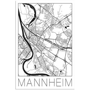 Artland Artprint Retro kaart Mannheim Duitsland als artprint van aluminium, artprint op linnen, muursticker of poster in verschillende maten