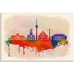 Artland Artprint Stuttgart Duitsland skyline als artprint van aluminium, artprint op linnen, muursticker of poster in verschillende maten