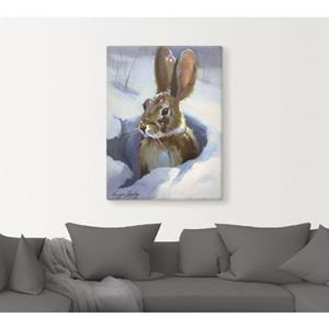 Artland Artprint Sneeuwhaas als artprint van aluminium, artprint op linnen, muursticker of poster in verschillende maten