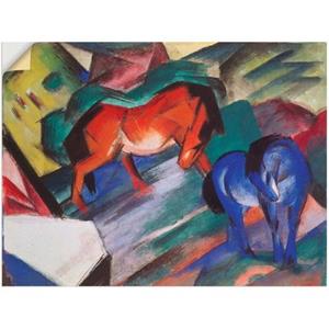 Artland Artprint Rood en blauw paard. 1912 als artprint op linnen, muursticker of poster in verschillende maten