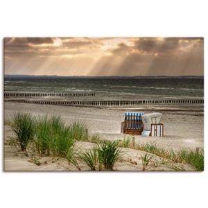 Artland Artprint Zwarte struik strand op eiland Poel als artprint van aluminium, artprint op linnen, muursticker of poster in verschillende maten