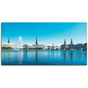 Artland Artprint Hamburg Alsterpanorama als artprint van aluminium, artprint op linnen, muursticker of poster in verschillende maten