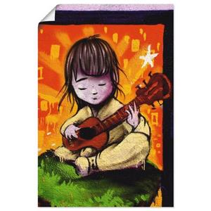 Artland Artprint Jongen met gitaar - graffiti als artprint van aluminium, artprint op linnen, muursticker of poster in verschillende maten