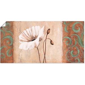 Artland Wandbild "Mohnblumen mit Ornamenten", Blumen, (1 St.), als Alubild, Leinwandbild, Wandaufkleber oder Poster in versch. Größen