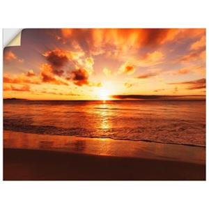 Artland Artprint Mooie zonsondergang strand als artprint van aluminium, artprint op linnen, muursticker of poster in verschillende maten