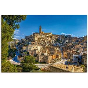 Artland Artprint Historische oude binnenstad van Matera Italië als artprint van aluminium, artprint op linnen, muursticker of poster in verschillende maten