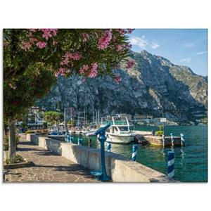 Artland Print op glas Gardameer haven Limone sul Garda in verschillende maten