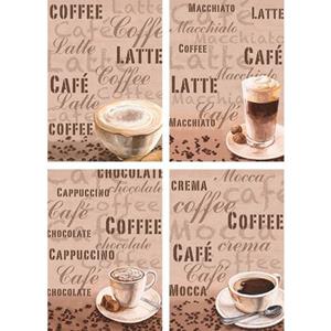 Artland Poster Café au lait latte MacchiatoChocolade Poster, artprint, wandposter (4 stuks)