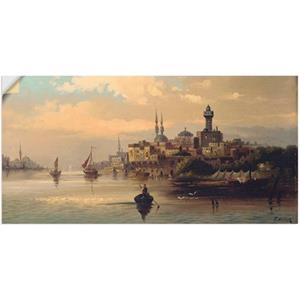 Artland Artprint Koopvaardijschepen op de Bosporus, Istanbul als artprint op linnen, muursticker of poster in verschillende maten
