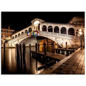 Artland Print op glas Venetië Canal Grande & Rialto brug II in verschillende maten