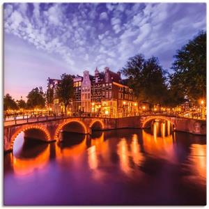 Artland Artprint Amsterdam Keizersgracht Leidsegracht als artprint van aluminium, artprint op linnen, muursticker of poster in verschillende maten