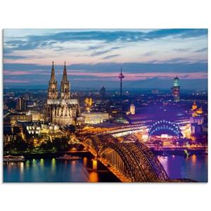 Artland Glasbild "Köln Panorama am Abend", Deutschland, (1 St.)