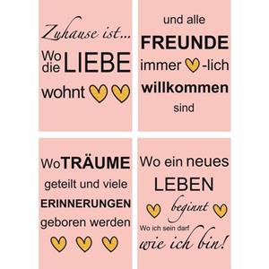 Artland Poster Waar de liefde woont Poster, artprint, wandposter (4 stuks)