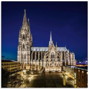 Artland Print op glas Keulse domkerk ‘	s avonds in verschillende maten